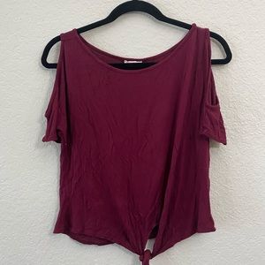 Maroon top